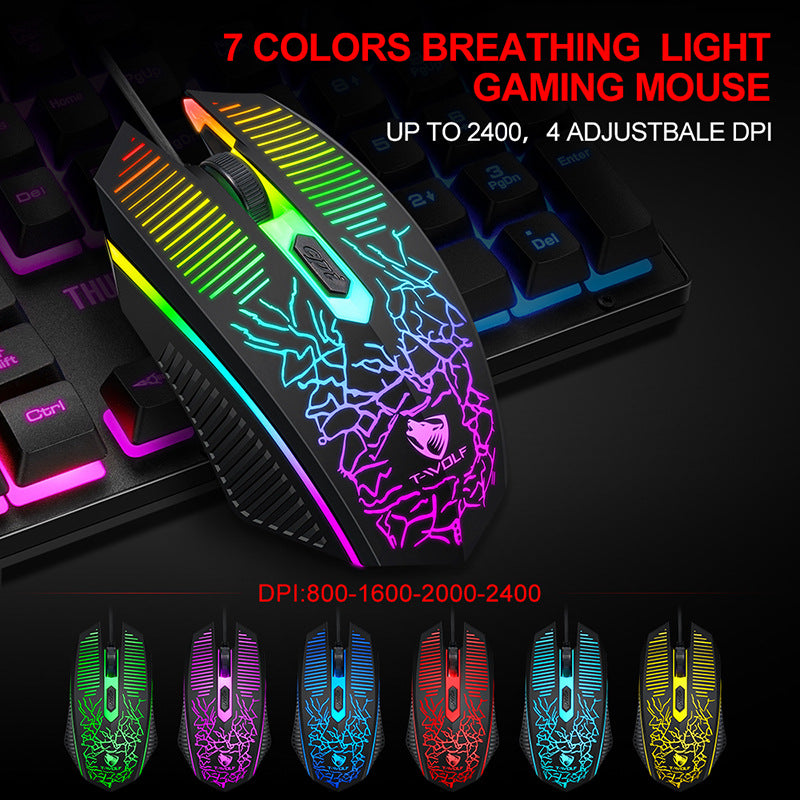 T-Wolf  Gaming Devices Set 104 Keys LED Backlit Gaming Keyboard  Mouse  Gaming Headset  Mouse Pad 4 in 1Combo T-Wolf  Gaming Devices Set 104 Keys LED Backlit Gaming Keyboard  Mouse  Gaming Headset  Mouse Pad 4 in 1Combo